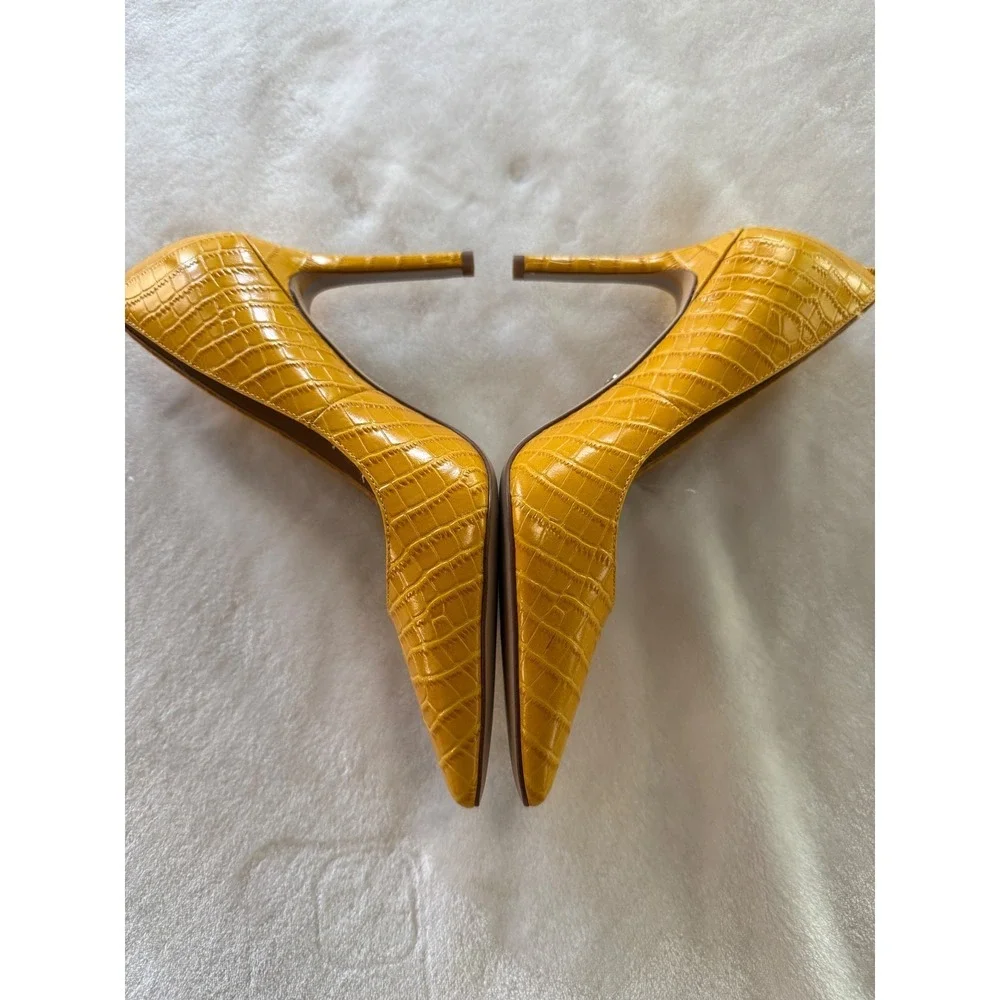 Sam Edelman Yellow Pointed Toe Sz 7 Pumps Heels Indie Sexy Office Siren